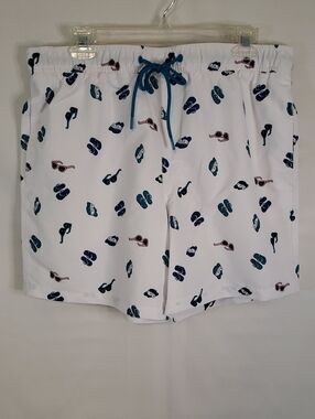 Calvin Klein Flip-flops and Sunglasses Print Swim Trunks, NWT, Large
